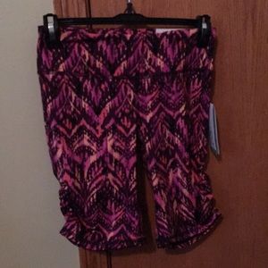 Gaian purple & orange pattern yoga shorts